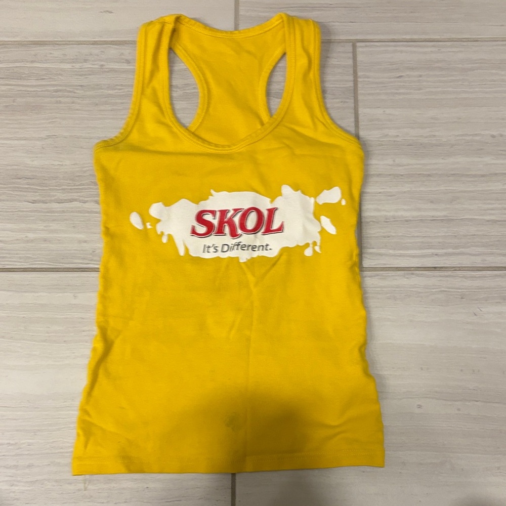 Irregular Choice Vintage Yellow Skol Tank Top